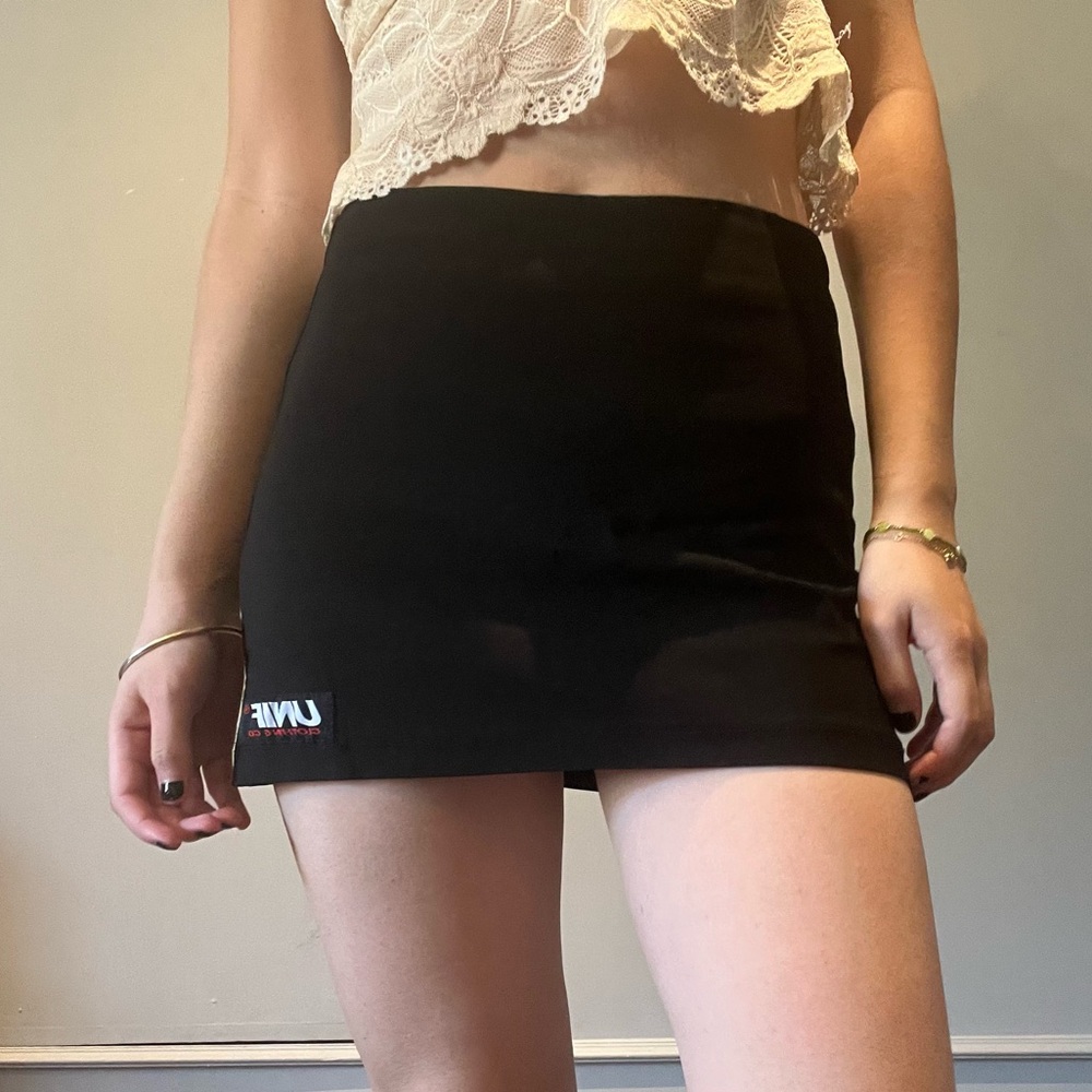 black unif mini skirt y2k